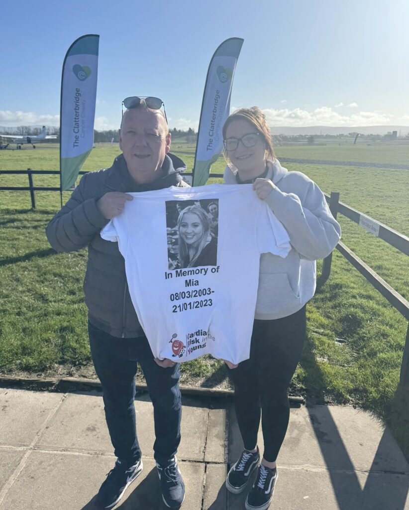 Lauren and Ian Parker just before their skydive in memory of Mia Jennings